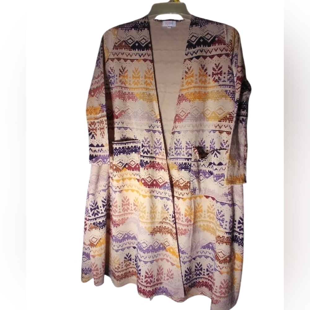 LulaRoe womens long western cardigan duster size small